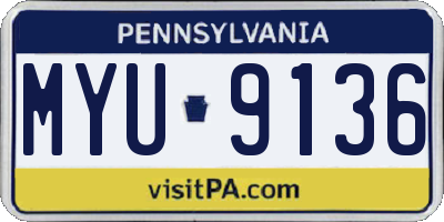 PA license plate MYU9136