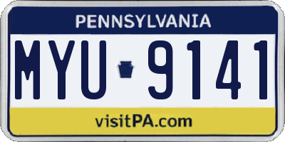 PA license plate MYU9141