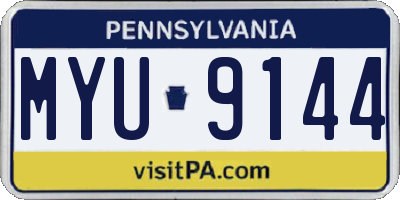 PA license plate MYU9144