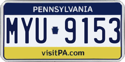 PA license plate MYU9153