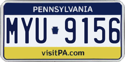 PA license plate MYU9156
