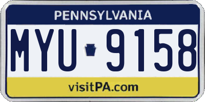 PA license plate MYU9158