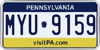 PA license plate MYU9159