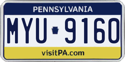 PA license plate MYU9160