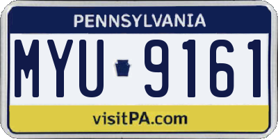 PA license plate MYU9161