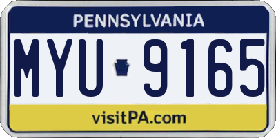 PA license plate MYU9165