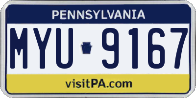 PA license plate MYU9167