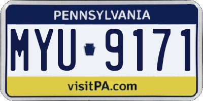 PA license plate MYU9171