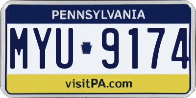 PA license plate MYU9174