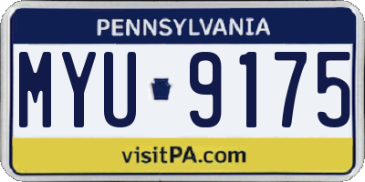 PA license plate MYU9175