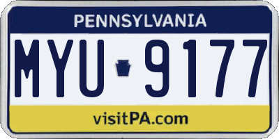 PA license plate MYU9177