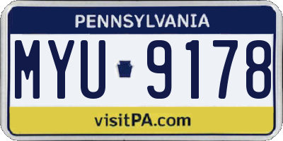 PA license plate MYU9178