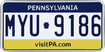 PA license plate MYU9186