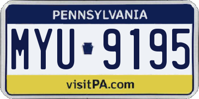 PA license plate MYU9195
