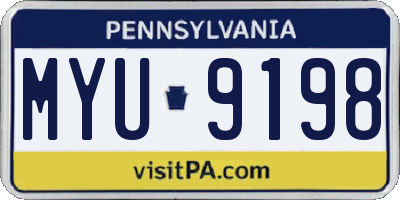 PA license plate MYU9198