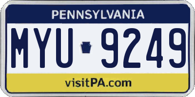 PA license plate MYU9249