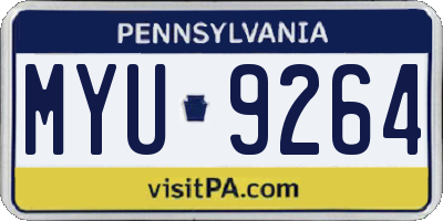 PA license plate MYU9264