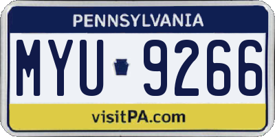 PA license plate MYU9266