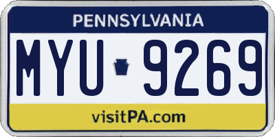 PA license plate MYU9269