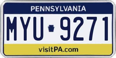 PA license plate MYU9271