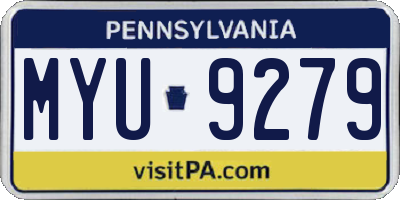 PA license plate MYU9279