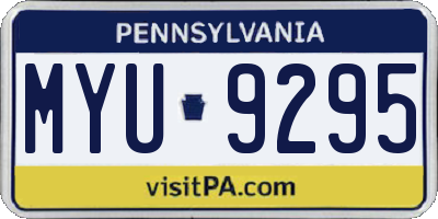 PA license plate MYU9295