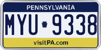 PA license plate MYU9338