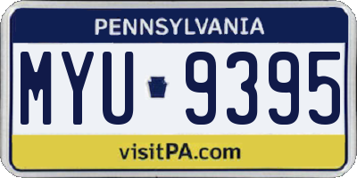 PA license plate MYU9395