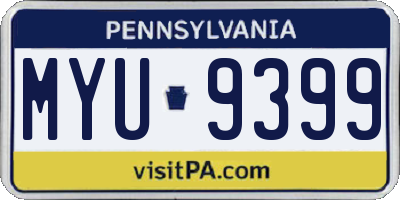 PA license plate MYU9399