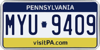 PA license plate MYU9409