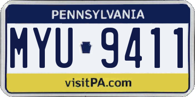 PA license plate MYU9411