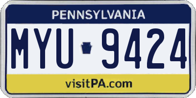 PA license plate MYU9424