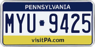 PA license plate MYU9425