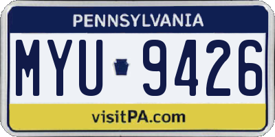 PA license plate MYU9426