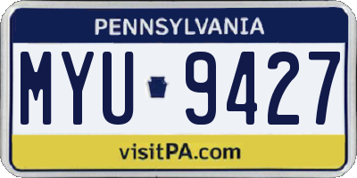 PA license plate MYU9427