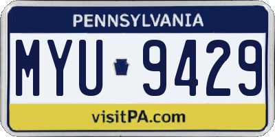 PA license plate MYU9429