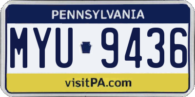 PA license plate MYU9436