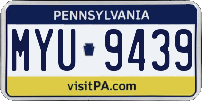 PA license plate MYU9439