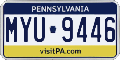 PA license plate MYU9446