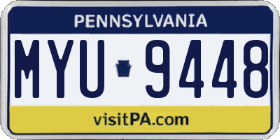 PA license plate MYU9448