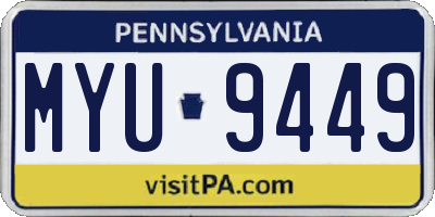 PA license plate MYU9449
