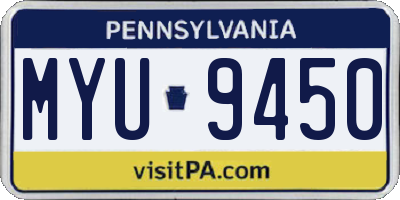 PA license plate MYU9450