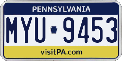 PA license plate MYU9453