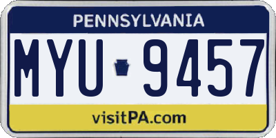 PA license plate MYU9457