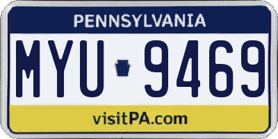 PA license plate MYU9469