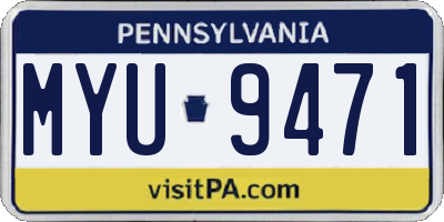 PA license plate MYU9471
