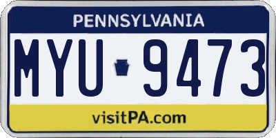 PA license plate MYU9473