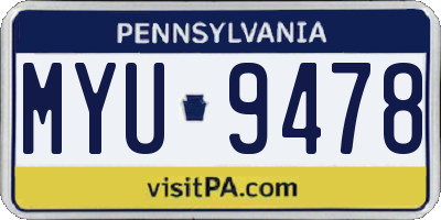 PA license plate MYU9478
