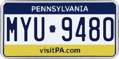 PA license plate MYU9480