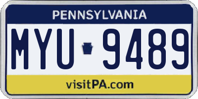 PA license plate MYU9489